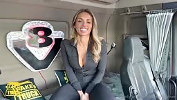 Gym Barbie - Sexy Fit Babe Fucks On The Road With The Fake Truck Driver