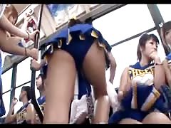 censored asian cheerleeder assjob on panty