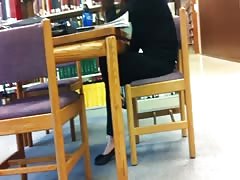 Candid Asian Library Shoeplay Feet Dangling Flats Pt 2